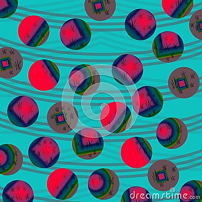 3d Round geometric, background colorful, shedding design texture ground color & green color texture ground, hd background Stock Photo