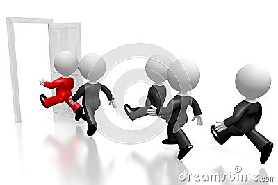 3D outsource, leadership concept, businessmen Stock Photo