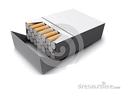 3d Packet of cigarettes Stock Photo