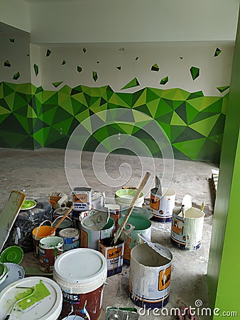 3D painting parking wall Editorial Stock Photo