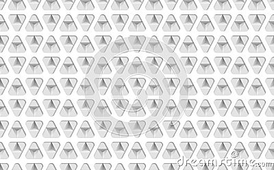 3d paper triangles seamless pattern. Abstract vector geometric texture of triangular. Endless monochrome illustration Vector Illustration