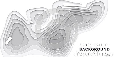 3D papercut layers, paper cut vector art background banner texture website template Vector Illustration