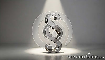 Paragraph sign in a spotlight on a gray background. Law and justice concept Stock Photo