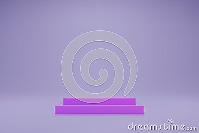 3D pastel purple double cubic podium on light lilac background Vector Illustration