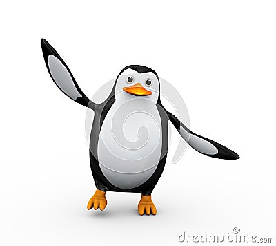 3d penguin dancing Cartoon Illustration