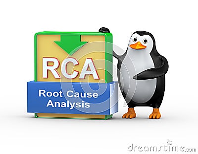 3d penguin and rca concept Cartoon Illustration