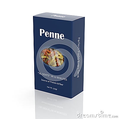 3D Penne Pasta paper Stock Photo