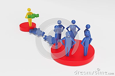 3d people - human character - person. 3d figure last jigsaw piece puzzle. 3d rendering Stock Photo