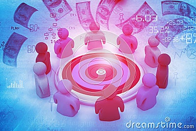 3d people planning business Strategy Cartoon Illustration