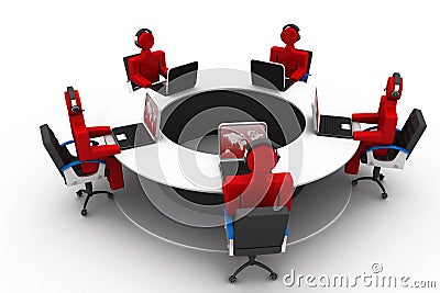 3d people working on office Stock Photo