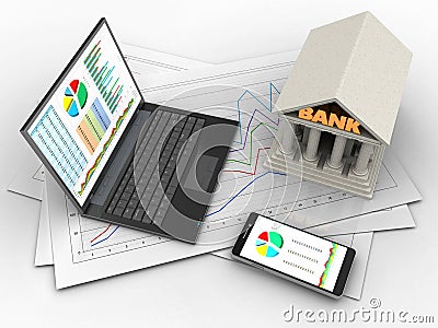 3d personal computer Cartoon Illustration