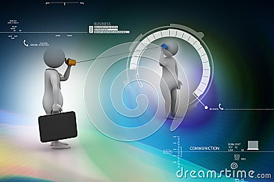 3d persons talking, communication concept Stock Photo