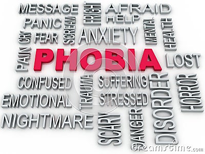 3d Phobia symbol conceptual design on white. Anxiety di Stock Photo