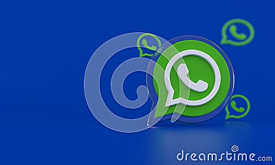 3d Phone green Icon on Blue background Stock Photo