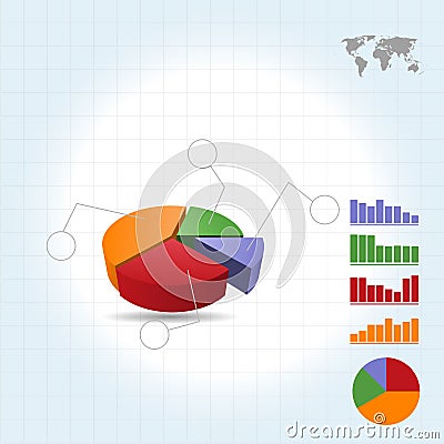 3D Pie Graph for infography Vector Vector Illustration