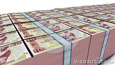 3D Pile of 10 Andorra Pessetes Money banknote Stock Photo