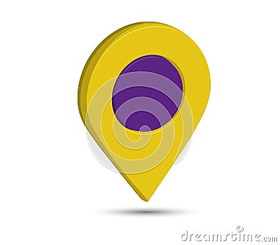 3D Pin Icon Design Vector Illustration