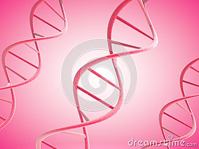 3d pink DNA strands Stock Photo