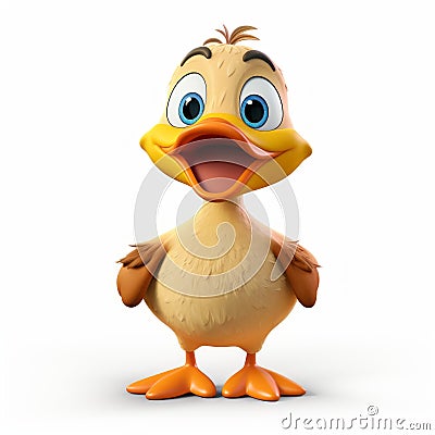 3d Pixar Duck Animation Picture On White Background Stock Photo