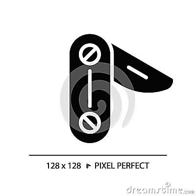 2D penknife simple glyph style black icon Vector Illustration