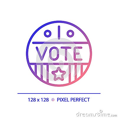 Pixel perfect gradient icon with vote text Vector Illustration