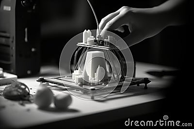 3d plastic printer printing engineering Stock Photo