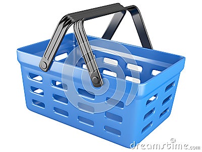 3d plastic shopping basket Stock Photo