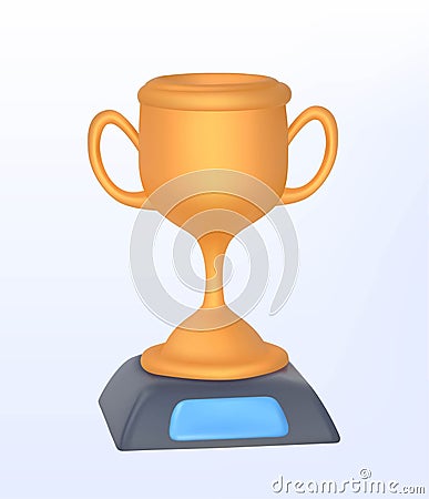 3d plasticine realism golden award icon Vector Illustration