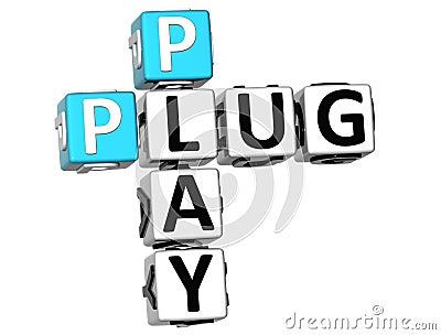 3D Plug and Play Crossword Stock Photo