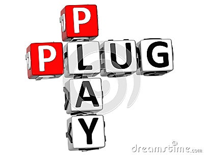 3D Plug and Play Crossword Stock Photo