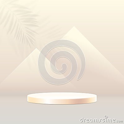 3D podium composition. Abstract minimal geometric background. Pyramids in Egypt concept. Vector illustration Vector Illustration