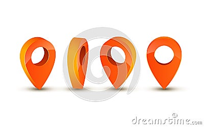 3d pointer icon for map. Pointer pin marker for travel place vector illustration Vector Illustration