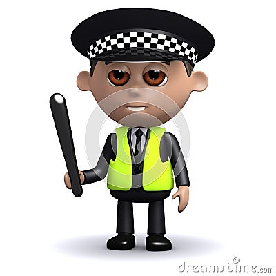 3d Police truncheon drawn Stock Photo