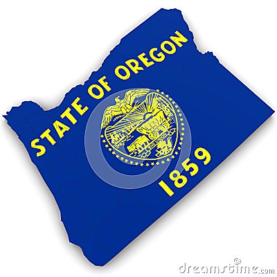 3d Political Map of Oregon Stock Photo