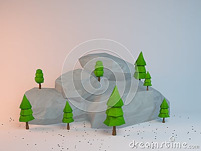 3d poly scene Stock Photo