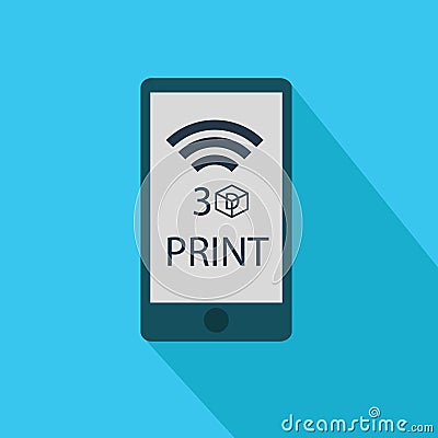 3D print mobile icon Vector Illustration