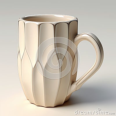 3d Printed Coffee Mug With Dimensional Lines In Leyendecker Style Stock Photo