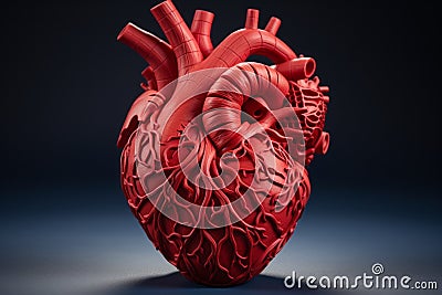 3D printed human heart, a breakthrough in medical technology, Generative AI Stock Photo