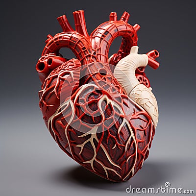 3D printed human heart, a breakthrough in medical technology, Generative AI Stock Photo