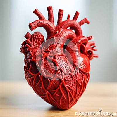 3D printed human heart, a breakthrough in medical technology, Generative AI Stock Photo