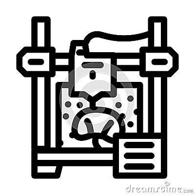 3d printed human organ future technology line icon vector illustration Cartoon Illustration