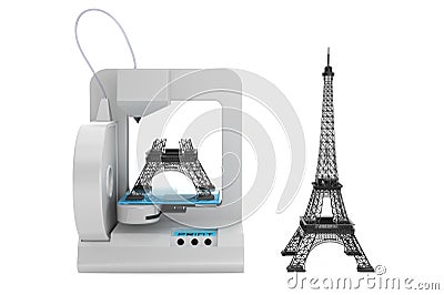 3d printer build Eiffel Tower Model Stock Photo