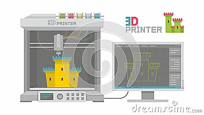 3d printer Vector Illustration