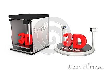 3D printer and 3D scanner Stock Photo