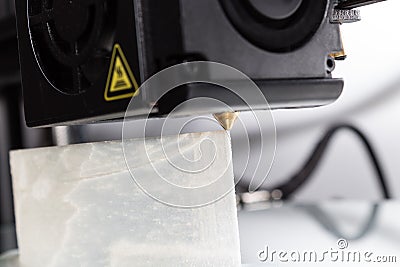 3D Printer Extruder Operation Stock Photo