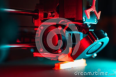 3d printer, fan and extruder close up. Stock Photo