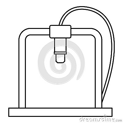 3D printer frame icon outline Vector Illustration