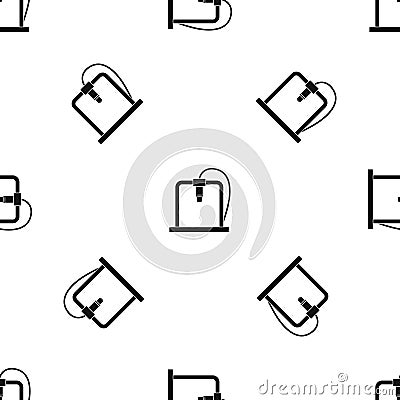 3D printer frame pattern seamless black Vector Illustration