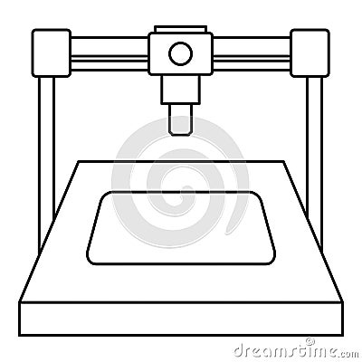 3D printer icon outline Vector Illustration