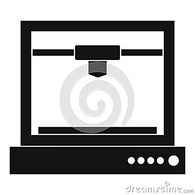 3d printer model icon simple Vector Illustration